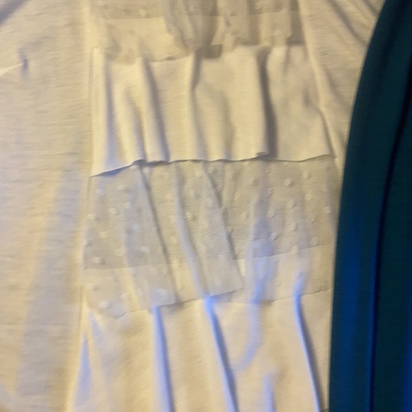 AGB SWEATER Cardigan blouse  TEAL CARDIGAN WITH WHITE INSERT MEDIUM - Picture 4 of 8